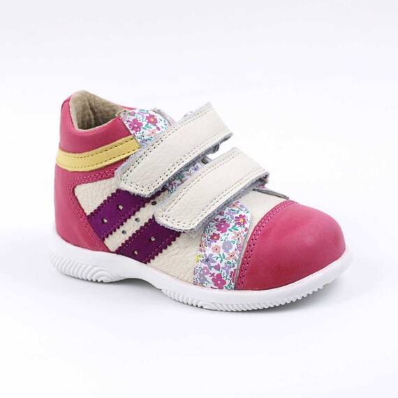 Ghete sport pentru copii , din piele naturala 3237-FUCSIA/ALB/F, Culoare (12): Fucsia, Marime (12): 22 - - Roveli