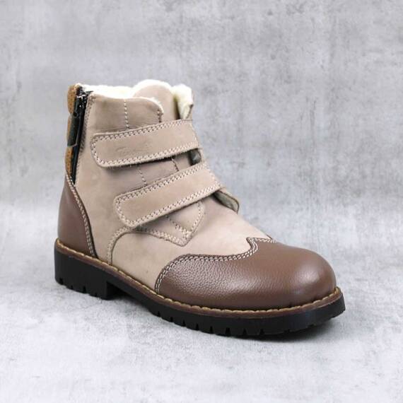 Ghete imblanite pentru copii , din piele naturala  3190-MARO/5/CAFFE, Culoare (12): Maro, Marime (12): 30 - - Roveli