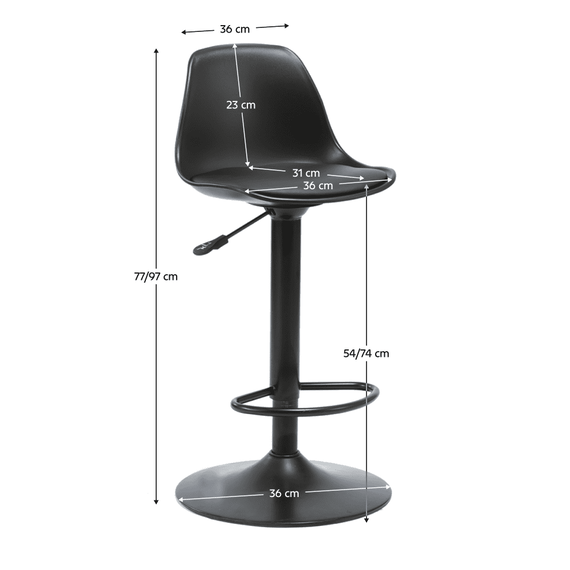 Scaun bar, negru, DOBBY NEW - 2- Roveli