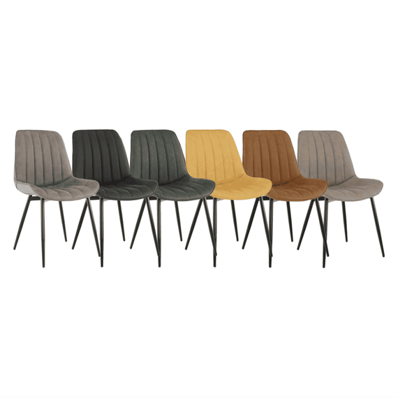 Scaun, piele ecologică maro camel/negru, HAZAL - 2- Roveli