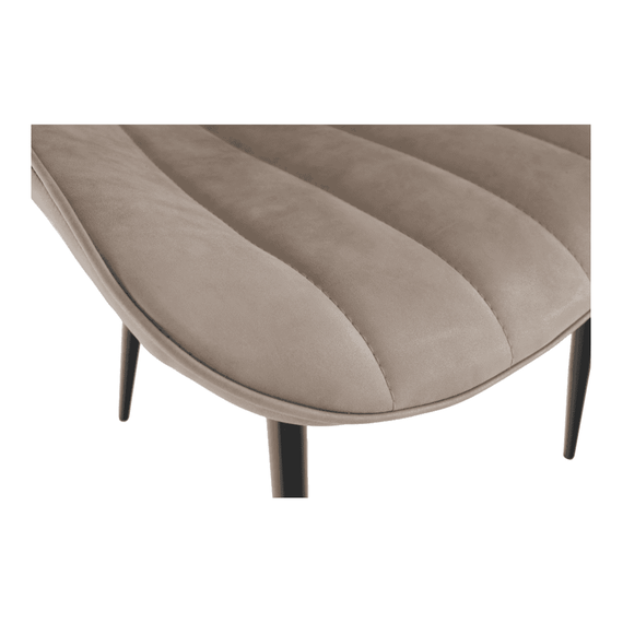 Scaun, piele ecologică gri maroniu taupe/negru, HAZAL - 2- Roveli