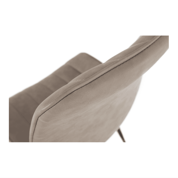 Scaun, piele ecologică gri maroniu taupe/negru, HAZAL - 6- Roveli