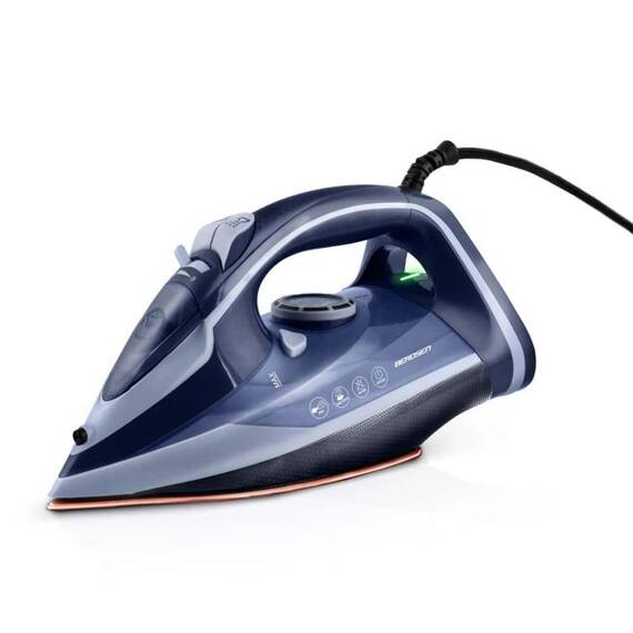 Fier de calcat cu abur, talpa ceramica, oprire automata, autocuratare, protectie la supraincalzire, rezervor de apa de 350 ml, abur vertical, reglare a temperaturii, 3000 W, albastru - - Roveli