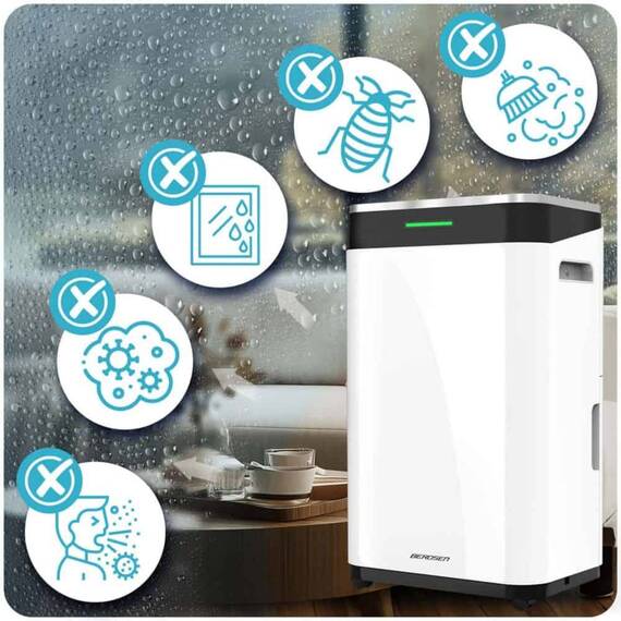 Dezumidificator de aer cu compresor, aplicatiei Tuya/Smart Life, WiFi, blocare copii, indicator LED, capacitate de dezumidificare de pana la 25 litri/zi, rezervor de 6,5 l, 180 m³/h - 9- Roveli