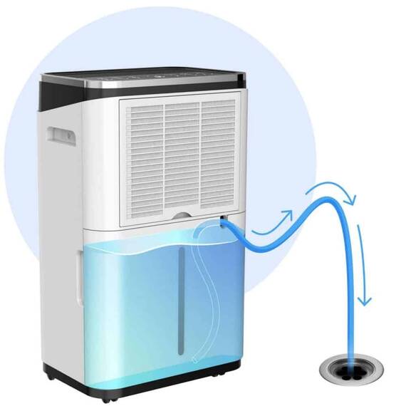 Dezumidificator de aer cu compresor, aplicatiei Tuya/Smart Life, WiFi, blocare copii, indicator LED, capacitate de dezumidificare de pana la 25 litri/zi, rezervor de 6,5 l, 180 m³/h - 10- Roveli