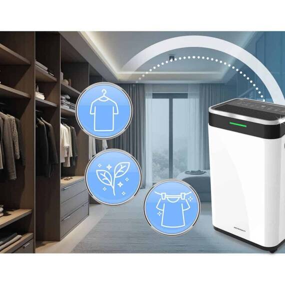 Dezumidificator de aer cu compresor, aplicatiei Tuya/Smart Life, WiFi, blocare copii, indicator LED, capacitate de dezumidificare de pana la 25 litri/zi, rezervor de 6,5 l, 180 m³/h - 12- Roveli