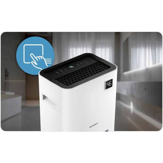 Dezumidificator, cu compresor, afisaj, panou de control tactil, higrostat, filtru de particule, cronometru de 24 de ore, dezumidificare, dezumidificare continua, uscare rufe, Wi-Fi, 140 m³/h, 20 l/24 h - 6- Roveli