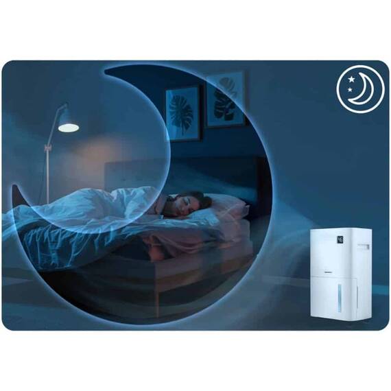 Dezumidificator, cu compresor, afisaj, panou de control tactil, higrostat, filtru de particule, cronometru de 24 de ore, dezumidificare, dezumidificare continua, uscare rufe, Wi-Fi, 140 m³/h, 20 l/24 h - 8- Roveli