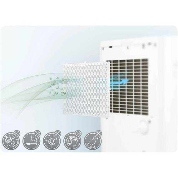 Dezumidificator, cu compresor, afisaj, panou de control tactil, higrostat, filtru de particule, cronometru de 24 de ore, dezumidificare, dezumidificare continua, uscare rufe, Wi-Fi, 140 m³/h, 20 l/24 h - 10- Roveli