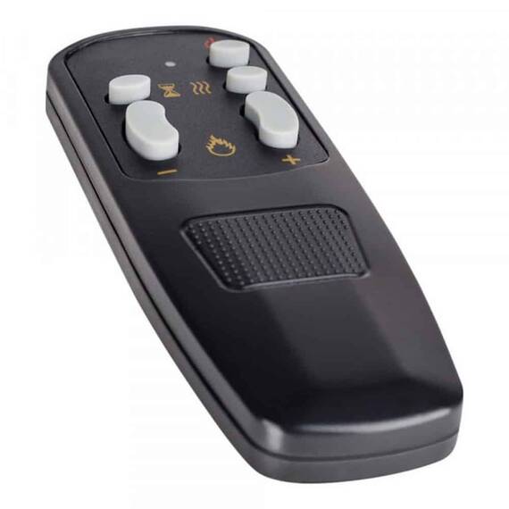 Focar semineu electric, de perete, metal, 3D efect, aeroterma, luminozitate reglabila a flacarii, telecomanda, temporizator, iluminare LED, protectie la supraincalzire, 2 kW, 525 x 592 x 163 mm, negru - 4- Roveli
