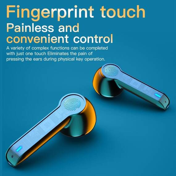 Casti Wireless DacEnergy©, Bluetooth 5.0, microfon incorporat, IPX7 Impermeabil, control volum, atingere inteligenta, activare vocala Siri, design ergonomic, culoare alb - 5- Roveli