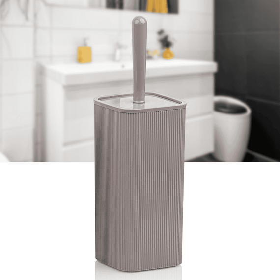 Perie WC, polistiren si ABS, montaj stativ, design modern, 10.2 x 10.2 x 34.2 cm, maro - 2- Roveli