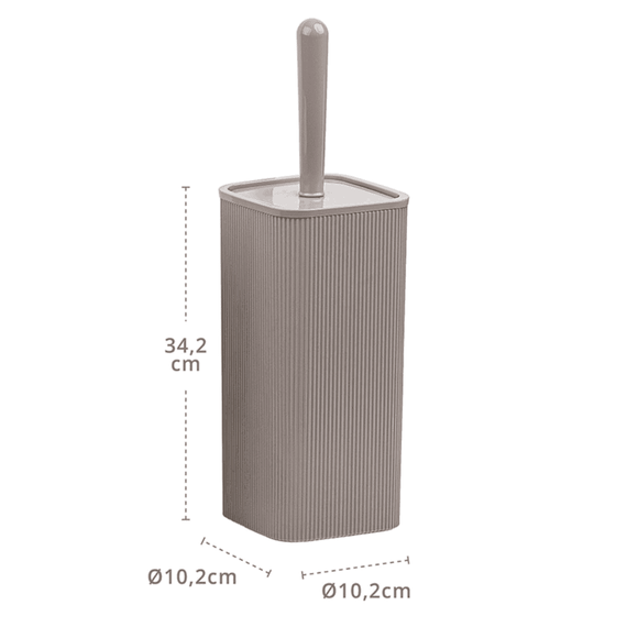 Perie WC, polistiren si ABS, montaj stativ, design modern, 10.2 x 10.2 x 34.2 cm, maro - 3- Roveli