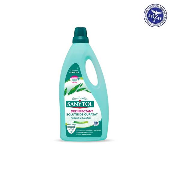 ​SANYTOL Dezinfectant Solutie de Curatat Pardoseli si Suprafete – Parfum Eucalipt, 1 L - - Roveli
