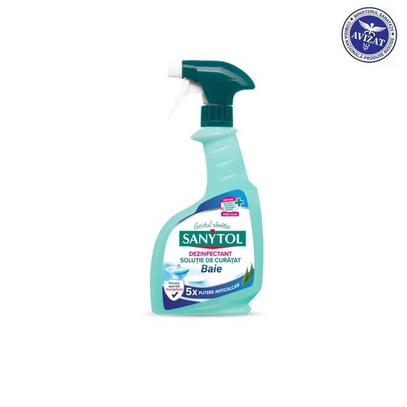 ​SANYTOL Dezinfectant Solutie de Curatat Baie – Parfum Eucalipt, 500 ml - - Roveli