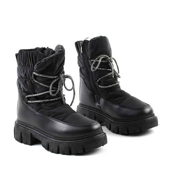 ​Cizme imblanite de zapada , cu platforma XH2307-BLACK, Culoare (12): Negru, Marime (12): 37 - 3- Roveli