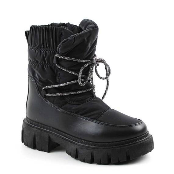 ​Cizme imblanite de zapada , cu platforma XH2307-BLACK, Culoare (12): Negru, Marime (12): 39 - 2- Roveli