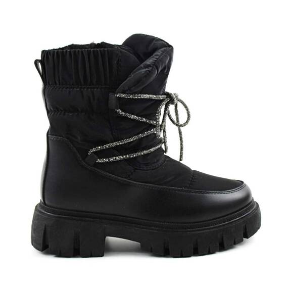 ​Cizme imblanite de zapada , cu platforma XH2307-BLACK, Culoare (12): Negru, Marime (12): 39 - 4- Roveli