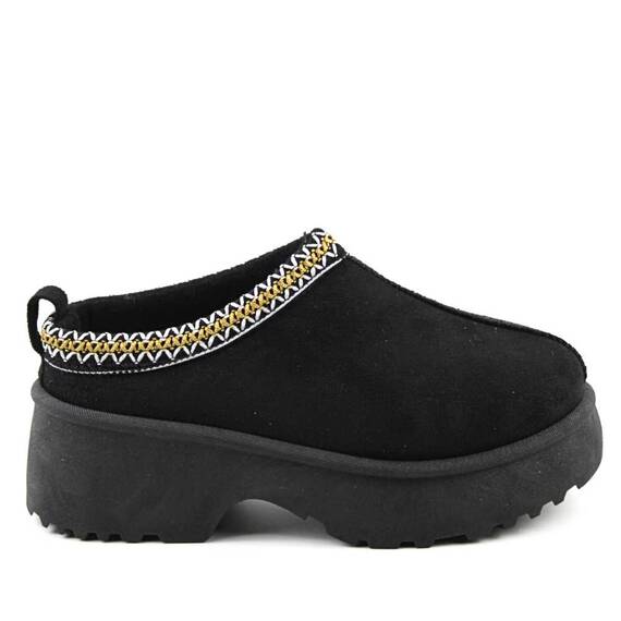 ​Papuci imblaniti de dama , tip UG , cu platforma BK-301-BLACK, Culoare (12): Negru, Marime (12): 40 - 4- Roveli