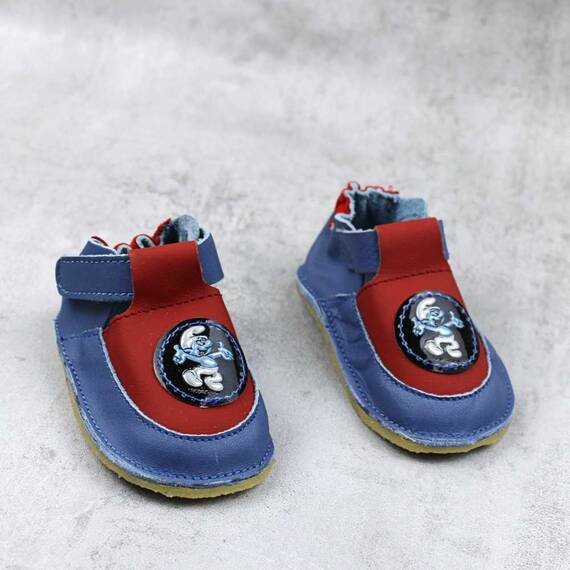 Botosei din piele naturala , pentru bebelusi 3268-BLEUMARIN/ROSU/A, Culoare (12): Bleumarin, Marime (12): 21 - 2- Roveli