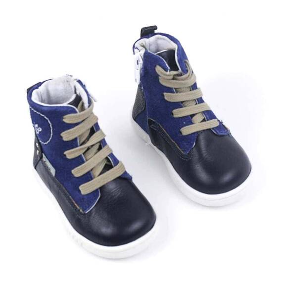 Ghete inalte pentru copii , PRIMII PASI ,  din piele naturala 3144-BLEUMARIN/MC, Culoare (12): Bleumarin, Marime (12): 22 - 2- Roveli