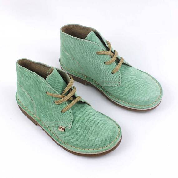 Ghete usoare , pentru copii , din piele naturala , cu talpa cusuta 445-VERDE/G, Culoare (12): Verde, Marime (12): 31 - 2- Roveli