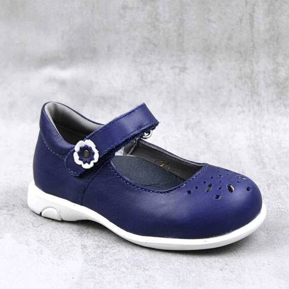 Balerini usori , de copii  , din piele naturala 1862-BLEUMARIN/P, Culoare (12): Bleumarin, Marime (12): 27 - - Roveli
