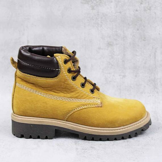 Bocanci captusiti pentru copii , tip insulated , din piele naturala  2344-MUSTAR/N - 3- Roveli