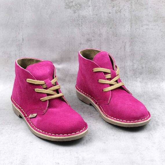 Ghete usoare , pentru copii , din piele naturala , cu talpa cusuta 445-FUCSIA1G - 2- Roveli