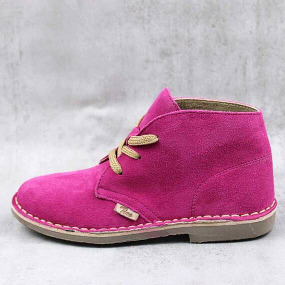 Ghete usoare , pentru copii , din piele naturala , cu talpa cusuta 445-FUCSIA1G - 3- Roveli