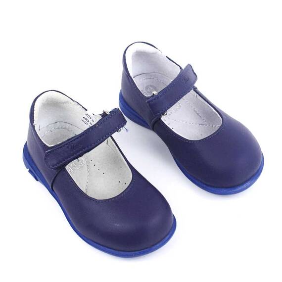 Pantofi usori , de copii , din piele naturala, cu talpa groasa 2072-BLEUMARIN - 2- Roveli