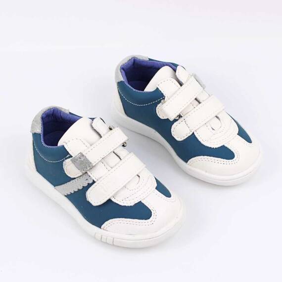 Pantofi sport , pentru copii , din piele naturala , cu talpa cusuta 1839-BLEU/ALB/MC, Culoare (12): Bleu, Marime (12): 29 - 3- Roveli
