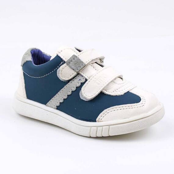 Pantofi sport , pentru copii , din piele naturala , cu talpa cusuta 1839-BLEU/ALB/MC, Culoare (12): Bleu, Marime (12): 29 - - Roveli