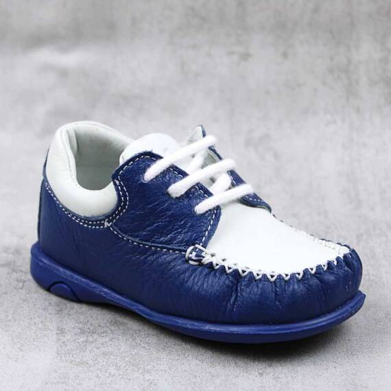 Pantofi " PRIMII PASI ", din piele naturala , moi si usori 370-BLEUMARIN/ALB/PP, Culoare (12): BLEUMARIN/ALB, Marime (12): 22 - 2- Roveli