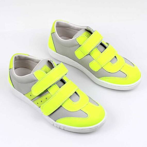 Pantofi casual ,unisex , pentru copii , din piele naturala 3229-GRI/VERDE1, Culoare (12): GRI+VERDE/FOSFORESCENT, Marime (12): 35 - 3- Roveli