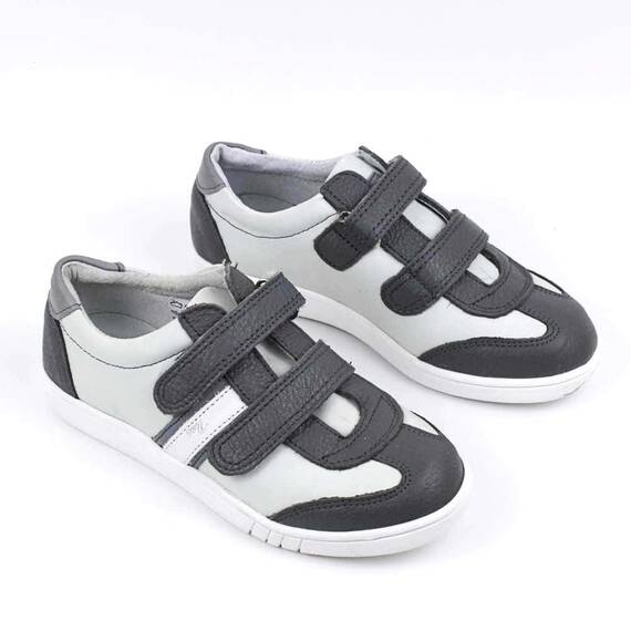 Pantofi casual ,unisex , pentru copii , din piele naturala 3229-ALB/GRI/G, Culoare (12): ALB/GRI, Marime (12): 35 - 3- Roveli