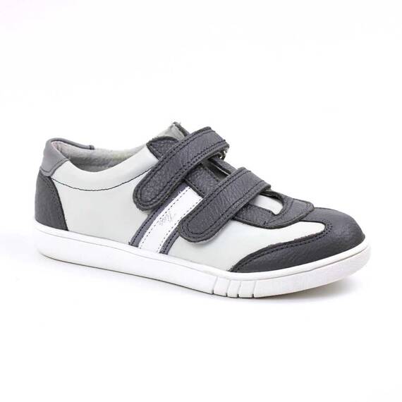 Pantofi casual ,unisex , pentru copii , din piele naturala 3229-ALB/GRI/G, Culoare (12): ALB/GRI, Marime (12): 30 - - Roveli