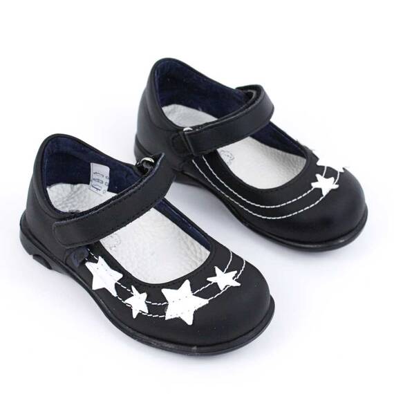 Pantofi usori , de copii , decorati cu stelute , cu talpa din cauciuc   3222-NEGRU/ALB, Culoare (12): Negru, Marime (12): 24 - 2- Roveli