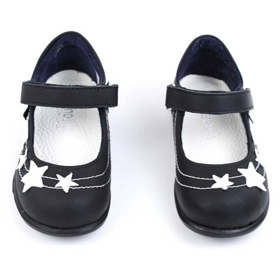 Pantofi usori , de copii , decorati cu stelute , cu talpa din cauciuc   3222-NEGRU/ALB, Culoare (12): Negru, Marime (12): 24 - 4- Roveli