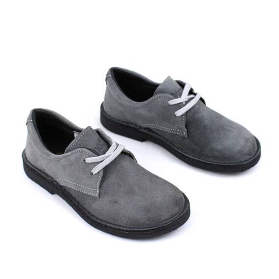 Pantofi unisex , pentru copii , din piele naturala , intoarsa  853-GRI/100, Culoare (12): Gri, Marime (12): 30 - 2- Roveli