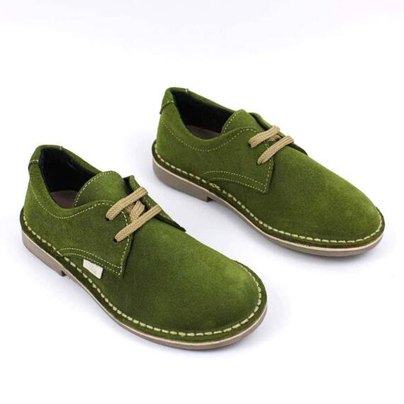 Pantofi unisex , pentru copii , din piele naturala , intoarsa  853-VERDE/10, Culoare (12): Verde, Marime (12): 33 - 3- Roveli