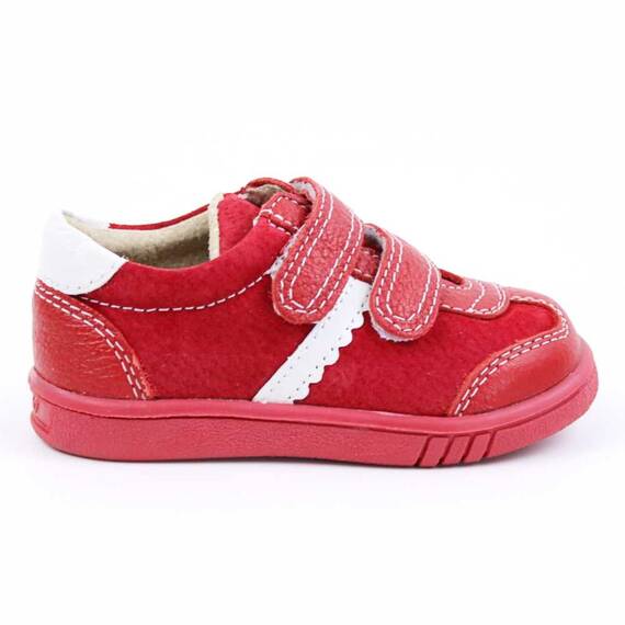 Pantofi sport , pentru copii , din piele naturala , cu talpa cusuta 1839-ROSU/ALB/MC/PP, Culoare (12): Rosu, Marime (12): 25 - 4- Roveli