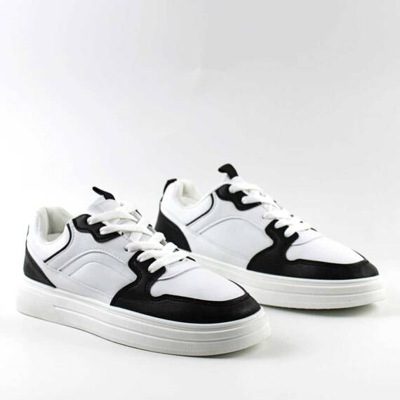 Sneakers casual pentru barbati , usori si comozi 1680-WHITE/BLACK - 3- Roveli