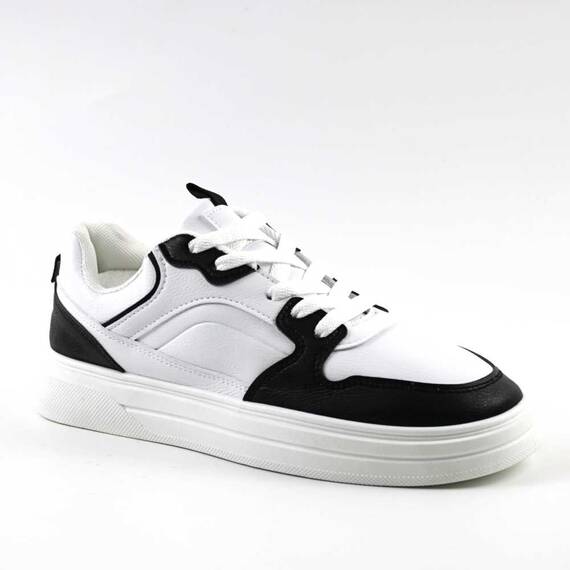 Sneakers casual pentru barbati , usori si comozi 1680-WHITE/BLACK - - Roveli