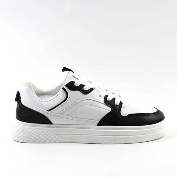 Sneakers casual pentru barbati , usori si comozi 1680-WHITE/BLACK - 4- Roveli