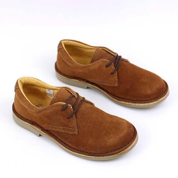 Pantofi unisex , pentru copii , din piele naturala , intoarsa  853-MARO/10, Culoare (12): Maro, Marime (12): 32 - 3- Roveli