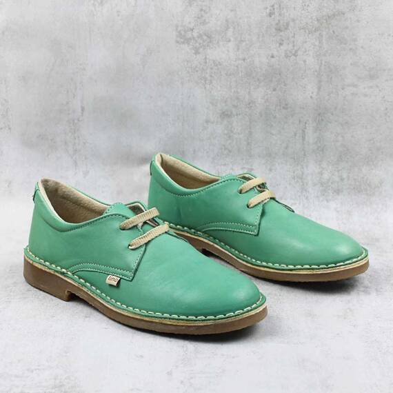 Pantofi unisex , pentru copii , din piele naturala  853-VERDE/BOX, Culoare (12): Verde, Marime (12): 34 - 2- Roveli
