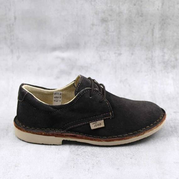 Pantofi unisex , pentru copii , din piele naturala , intoarsa  853-MARO, Culoare (12): Maro, Marime (12): 35 - 3- Roveli