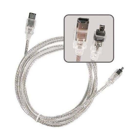 Cablu de la 6 la 4 pini IEEE 1394 iLink FireWire DV pentru MAC/PC - 2- Roveli