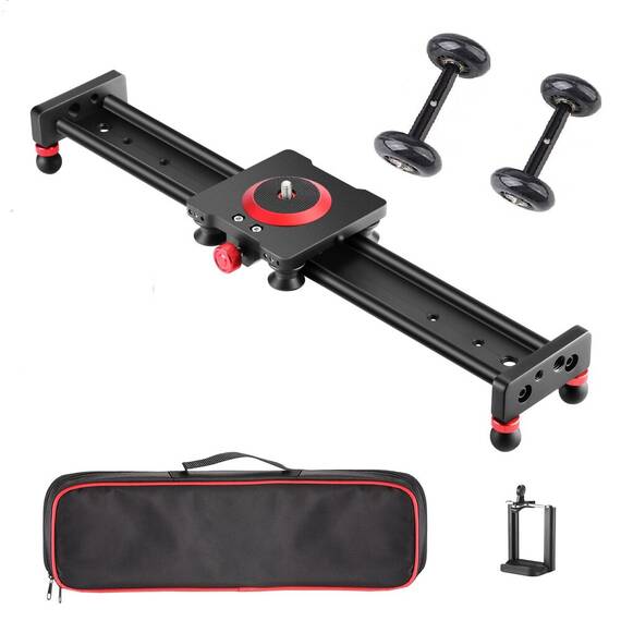 Mini Slider Dolly SLDM din aluminiu 40cm pentru camere video si DSLR - 2- Roveli